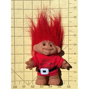 1986 Vintage Troll Doll Ho Ho Ho Lucky Bingo Christmas DAM red hair with outfit